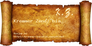 Kremmer Zenóbia névjegykártya